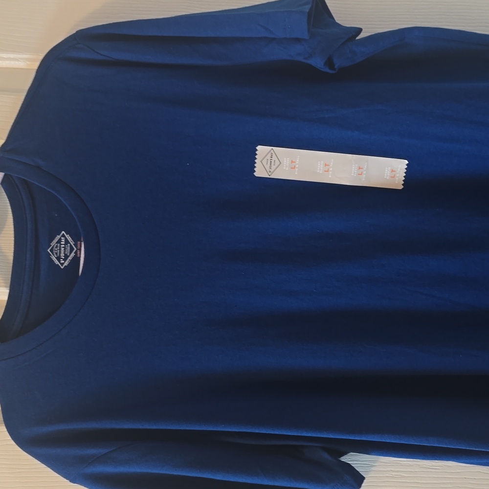 ST. JOHNS BAY BIG & TALL MENS "ELECTRIC" BLUE SHORT SLEEVE TEE-SHIRT SIZE LT